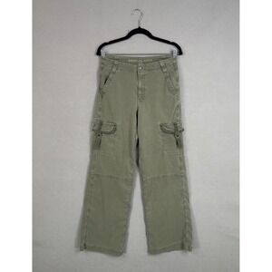 American Eagle Pants Womens 2 Green High Rise Super Baggy Wide Leg Cargo Skater